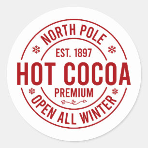 Festive Christmas North Pole hot cocoa Classic Round Sticker