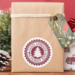 Festive Christmas North pole Santa approved Classic Round Sticker