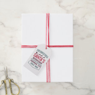 Festive Christmas North Pole Santa's workshop Gift Tags