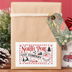Festive Christmas North pole toy company Rectangular Sticker