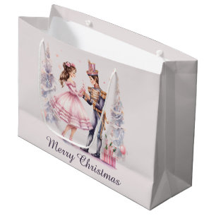 Festive Christmas nutcracker add text Large Gift Bag