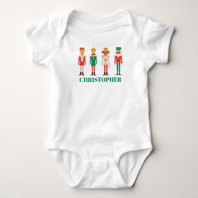 Festive Christmas Nutcracker  Baby Bodysuit (Front)
