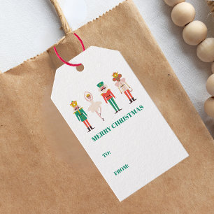 Festive Christmas Nutcracker Ballerina Gift Tags