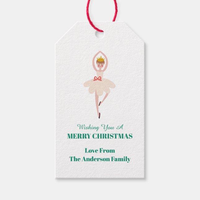 Festive Christmas Nutcracker Christmas Gift Tags (Front)