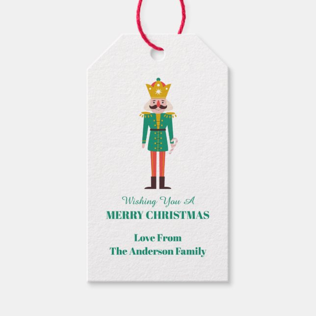 Festive Christmas Nutcracker Christmas Gift Tags (Front)