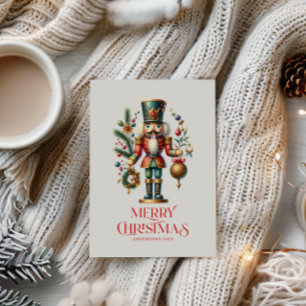 Festive Christmas Nutcracker Custom Photo Postcard