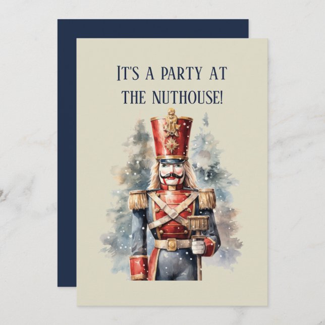 Festive Christmas nutcracker party Invitation (Front/Back)