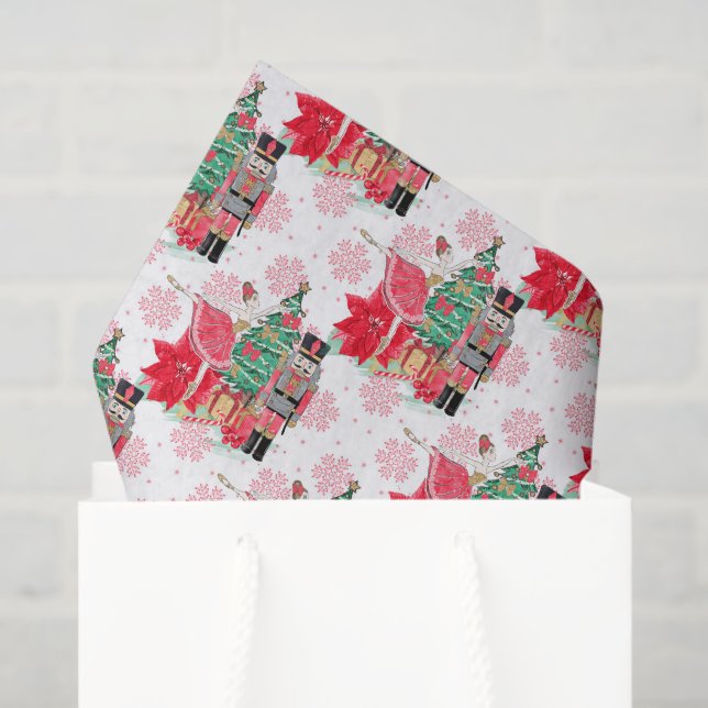 Festive Christmas nutcracker pattern tiled Tissue Paper (Gift Bag)