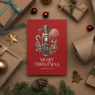 Festive Christmas Nutcracker Personalizable Card