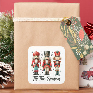 Festive Christmas nutcracker Season Holiday Square Sticker