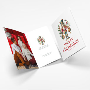 Festive Christmas Nutcracker Twp Custom Photo  Card