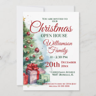 Festive Christmas Open House Invitation