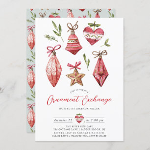 Festive Christmas Ornament Exchange Party Invitation