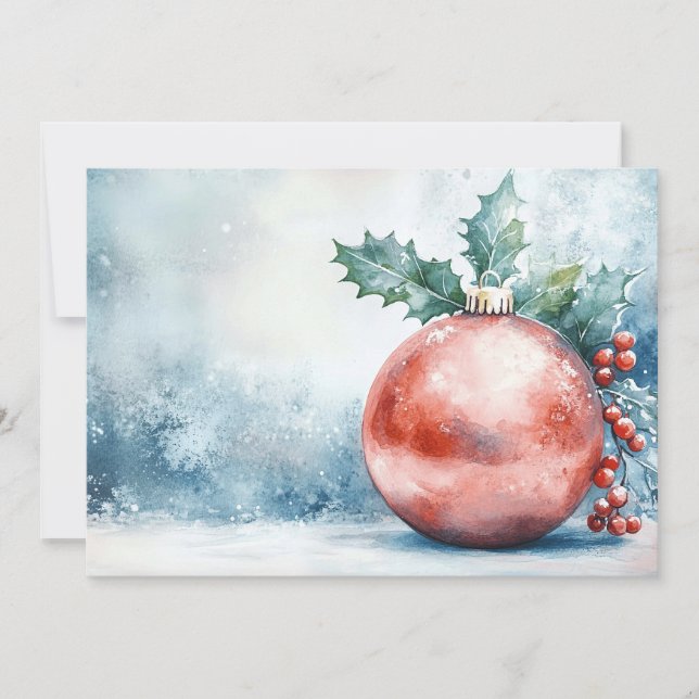 Festive Christmas Ornament Invitation (Front)