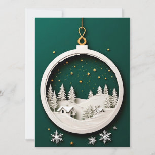 Festive Christmas Ornament with Winter Scene Card
