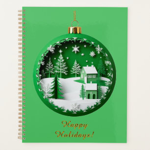 Festive Christmas Ornament with Winter Scene Planner