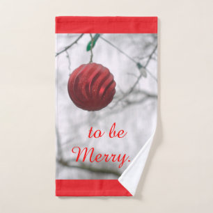 Festive Christmas Ornaments  Bath Towel Set