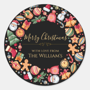 Festive Christmas Ornaments Christmas Gift   Classic Round Sticker