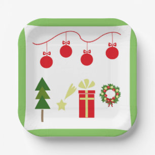 Festive Christmas ornaments collection Paper Plate