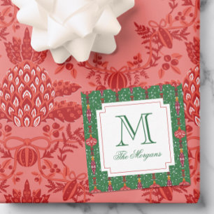 Festive Christmas Ornaments Monogram Enclosure Card