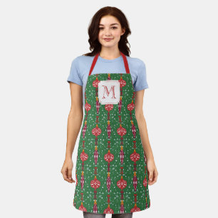Festive Christmas Ornaments Pattern Apron
