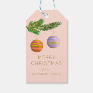Festive Christmas Ornaments Personalised  Gift Tags