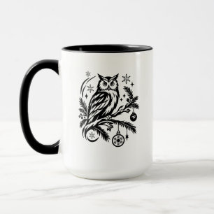 Festive Christmas Owl Coffee Mug