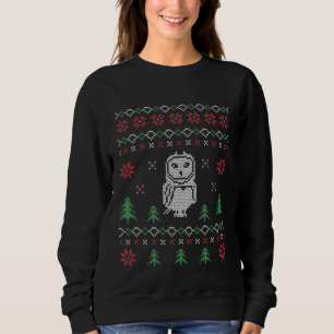 Festive Christmas owl ugly sweater sweatshirt