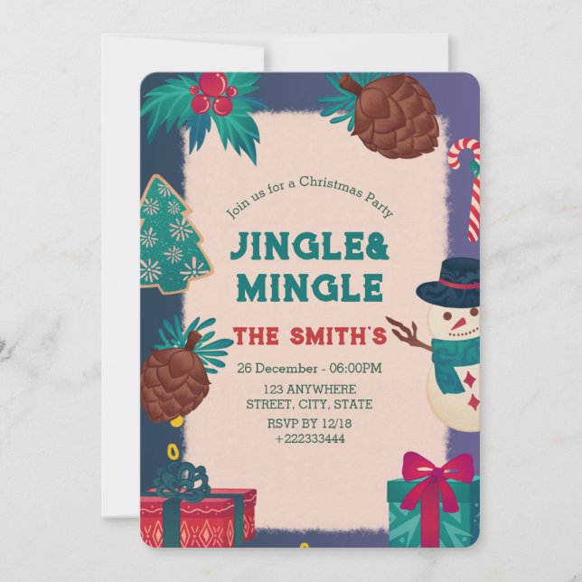  Festive Christmas Party Invitation (Front)