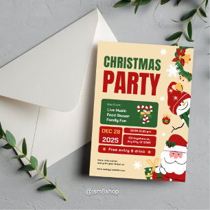 Festive Christmas Party Invitation 
