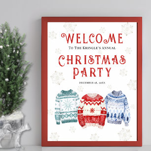 Festive Christmas Party Welcome Sign
