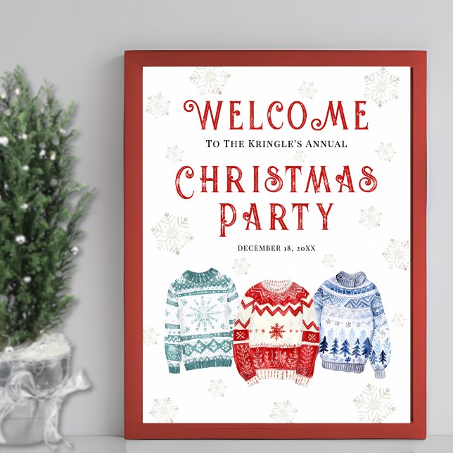 Festive Christmas Party Welcome Sign (Festive Christmas Party Welcome Sign)