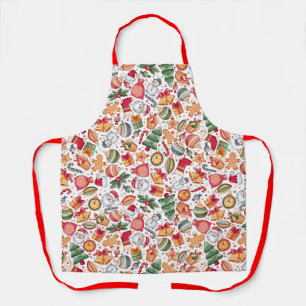Festive Christmas Pattern All-Over Print  Apron