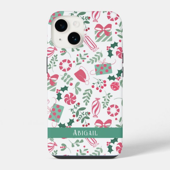 Festive Christmas Pattern Case-Mate iPhone 14 Case (Back)