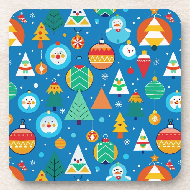 Festive Christmas Pattern Coaster (Front)