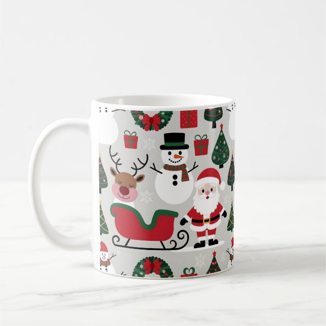 Festive Christmas Pattern Collection Coffee Mug (Left)