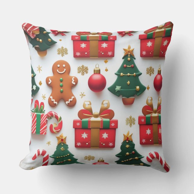 Festive Christmas Pattern Cushion (Front)
