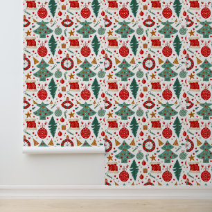 Festive Christmas Pattern Design Wallpaper