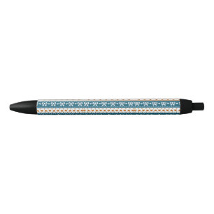 🎄 Festive Christmas Pattern Glow ❄️ Holiday Black Ink Pen