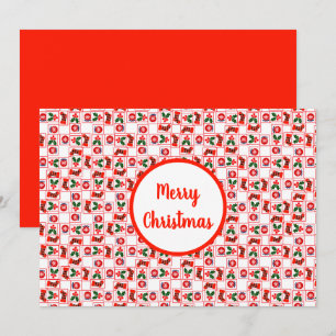 Festive Christmas pattern Holiday Card