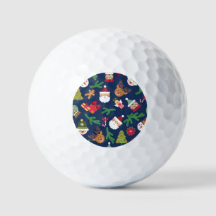 Festive Christmas pattern, holiday design. Golf Balls