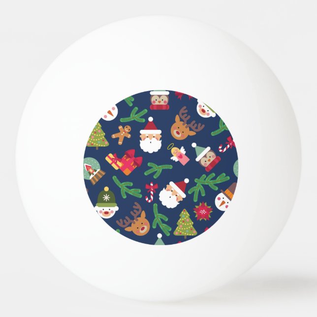 Festive Christmas pattern, holiday design. Ping Pong Ball (Front)