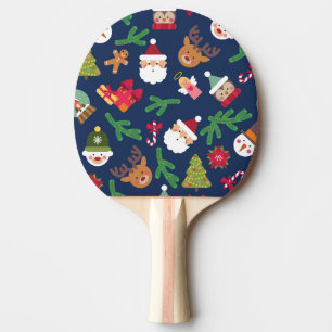 Festive Christmas pattern, holiday design. Ping Pong Paddle