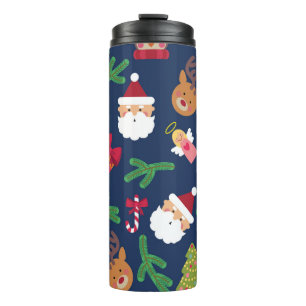 Festive Christmas pattern, holiday design. Thermal Tumbler