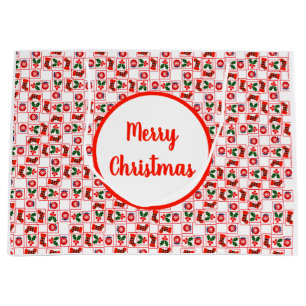 Festive Christmas pattern Large Gift Bag