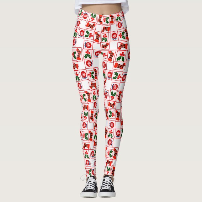 Festive Christmas pattern Leggings (Front)