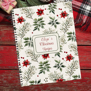 Festive Christmas Pattern Recipe  Notebook