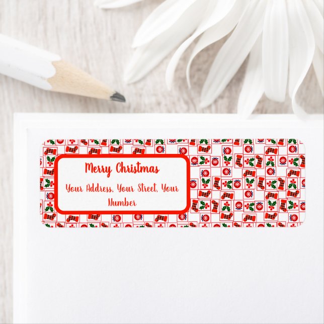 Festive Christmas pattern Return Address Label (Insitu)