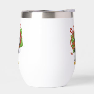Festive Christmas Penguin with Gift - Holiday Deco
