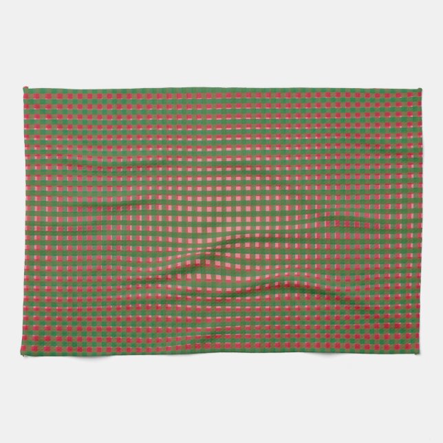 Festive Christmas Plaid Tea Towel (Horizontal)